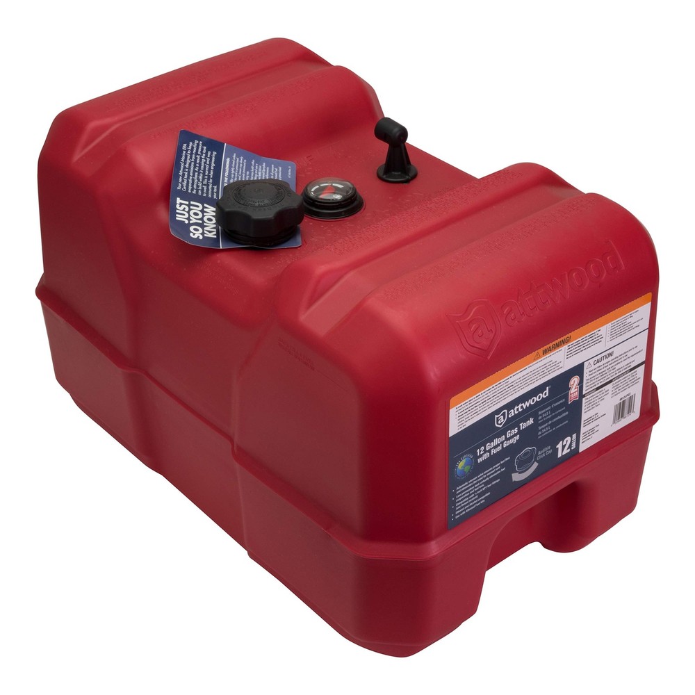 Attwood 8812LPG2 EPA Certified Portable 12 Gallon Fuel Tank with Gauge