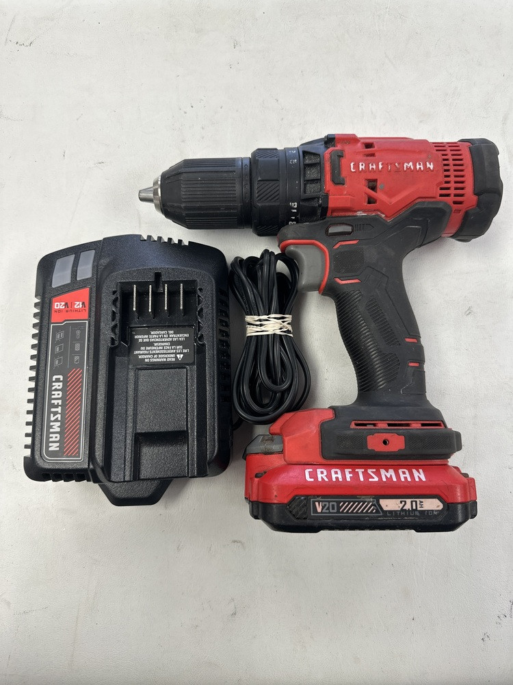 CRAFTSMAN V20 20-VOLT MAX 1/2-in KEYLESS CORDLESS DRILL .W/ BATTERY/CHARGER