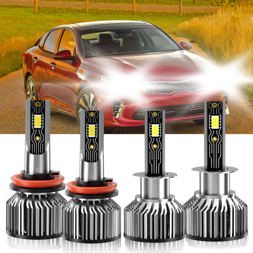 For Kia Magentis 2007-2010 LED Headlight High Low Beam Bulb Kit H1+H11 6500K