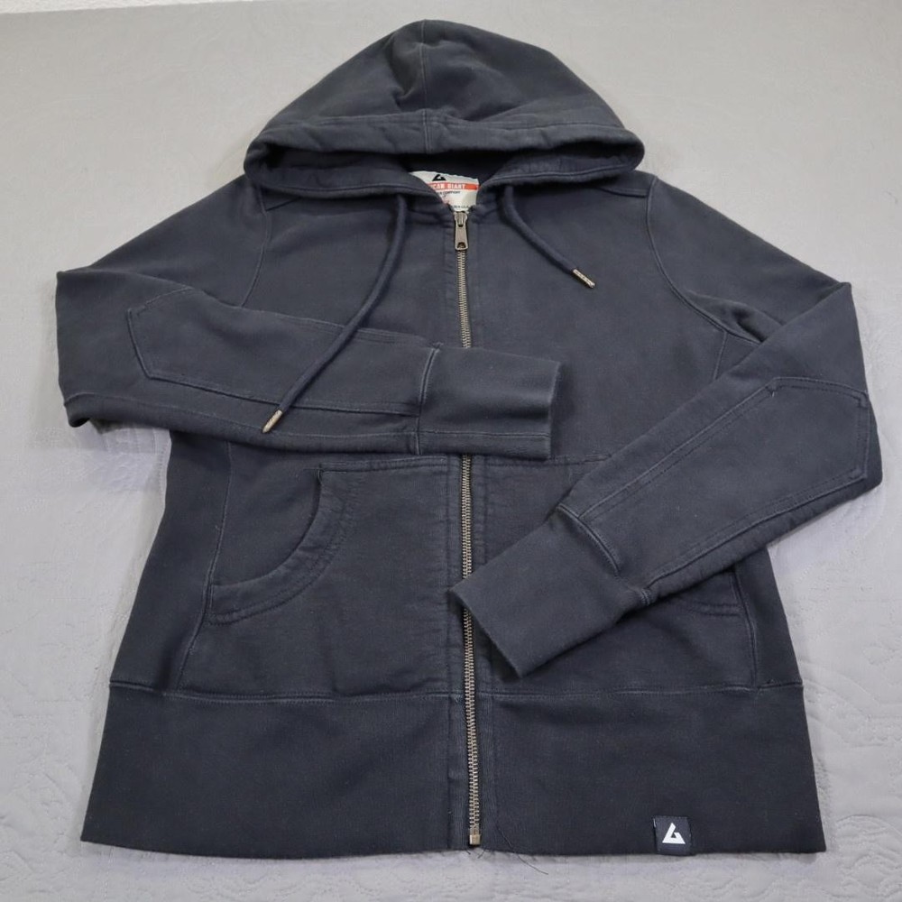 American Giant Hoodie Womens Small Black Full Zip Cotton Sweatshirt Made USA