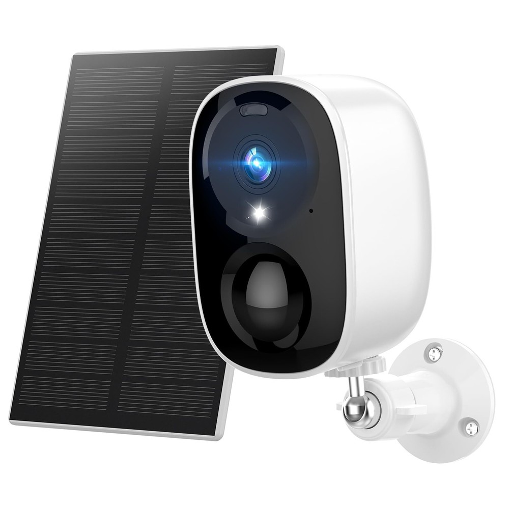 Solar-Powered Wireless Security Camera with Night Vision and Audio for Outdoor Use
