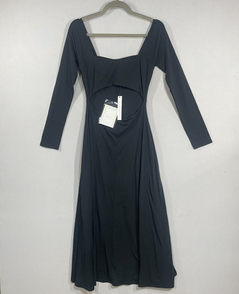 The Line by K Dress Women S Black Benison Maxi Minimalist Cut Out A Line Stretch