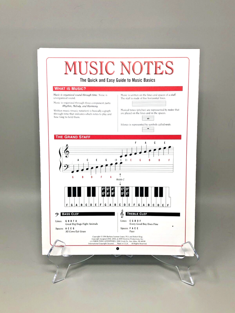 Music Notes The Quick And Easy Guide To Music Basics By Barbara Leaman Lopez
