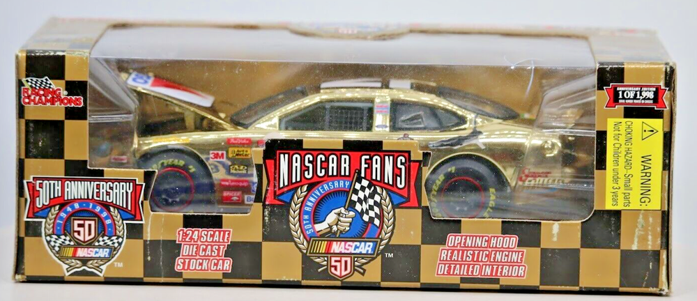 1998 Gold NASCAR Limited Edition Ford Taurus 21 Michael Waltrip Racing Champions