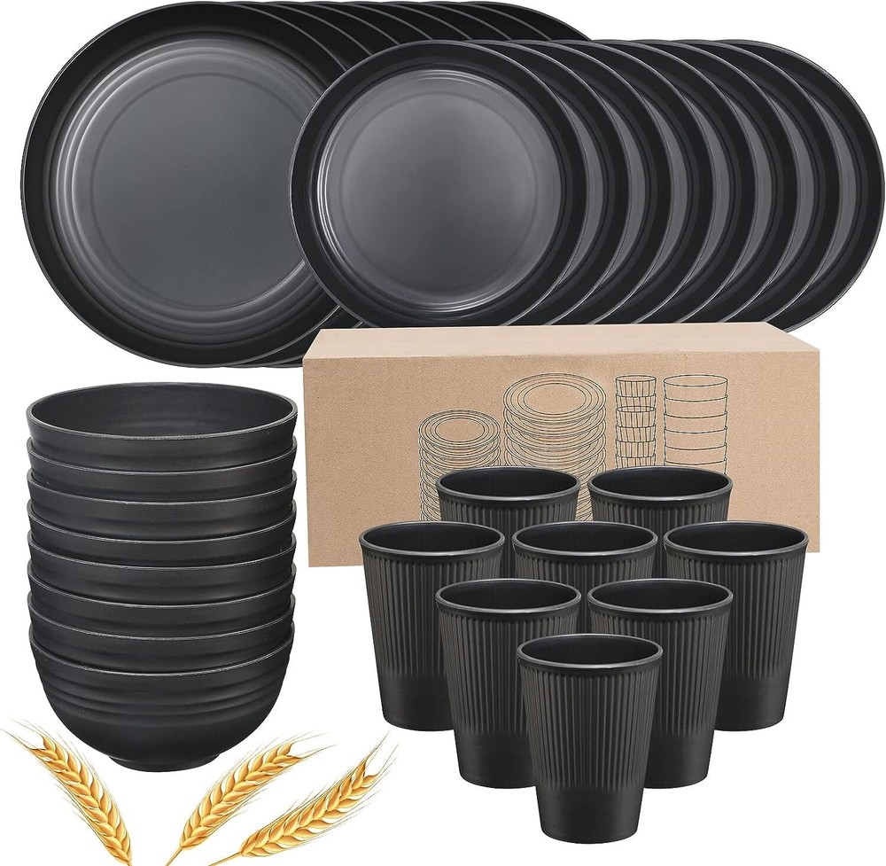 Plates and Bowls Sets for 8 32-Piece Kitchen Dinnerware Set for 8 Tablew