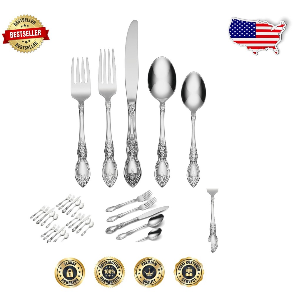 20-Piece Luxury Dining Silverware Set in Stainless Steel - Perfect for Any Table