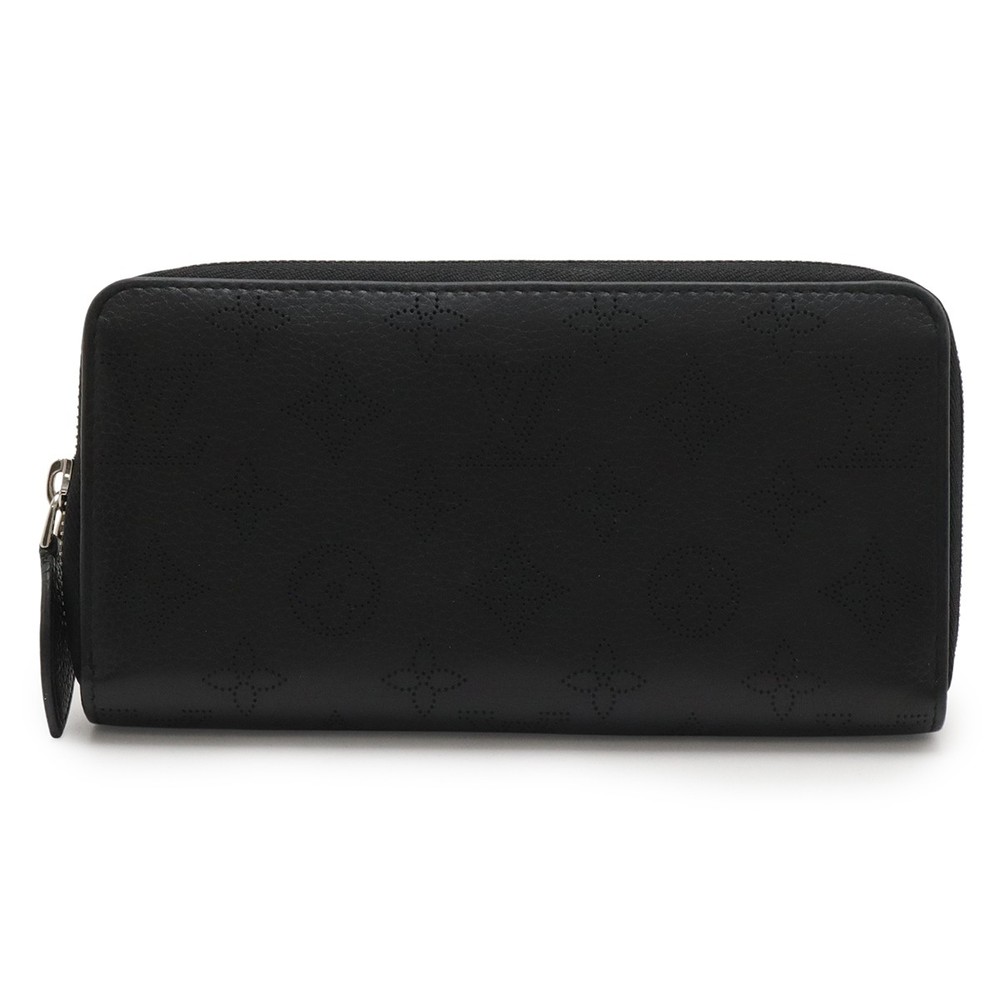LOUIS VUITTON Monogram Mahina Zippy Wallet Leather Noir Black M61867 947156
