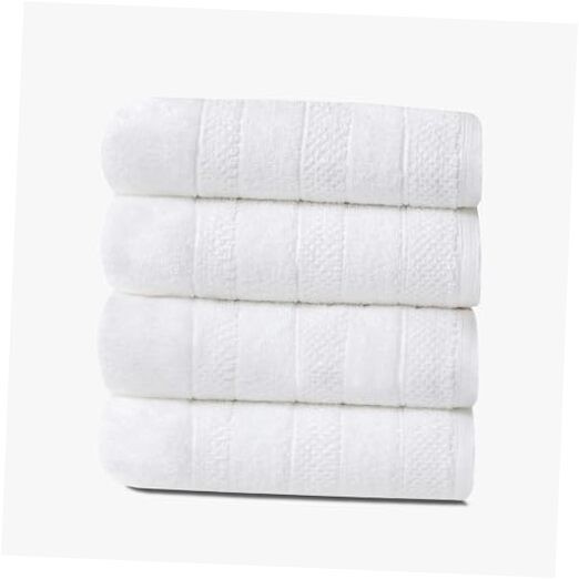 725 GSM Ultra-Plush 100% Cotton White Hand Towels - Set of 4