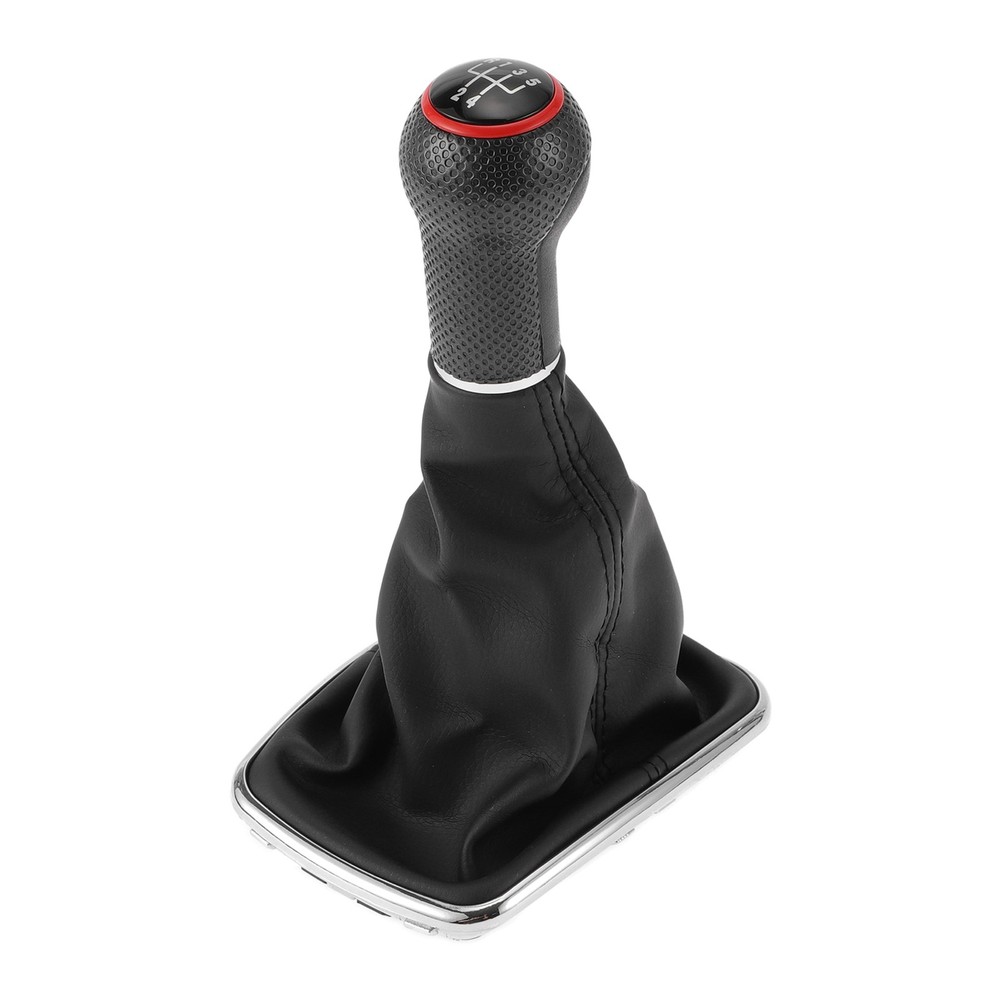 5 Speed Manual Gear Knob with Cover for VW Bora Black Red