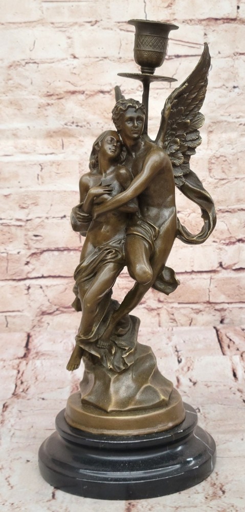 Bronze Sculpture Signed Jean Debut Eros and Psyche Greek Myth Statue Art Deal