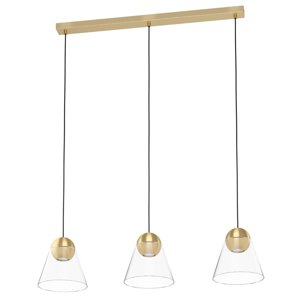 EGLO Cerasella - 3 Light Linear Pendant Brushed Brass