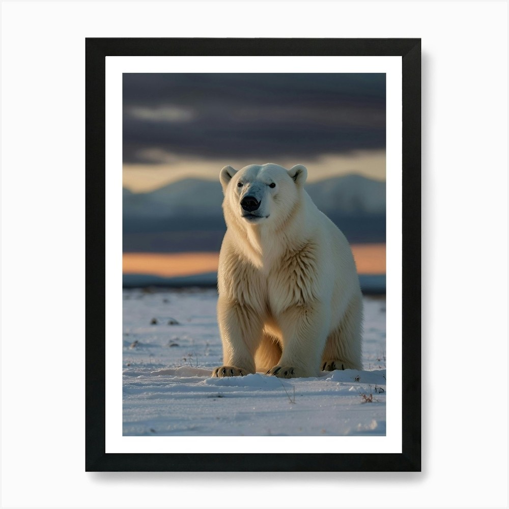 Polar Bear Art Print Framed Wall Decor Canvas Poster Picture