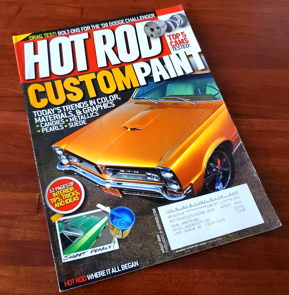 HOT ROD: CUSTOM PAINT TODAY'S TRENDS IN COLOR, MATERIALS AUG 2008 MAGAZINE