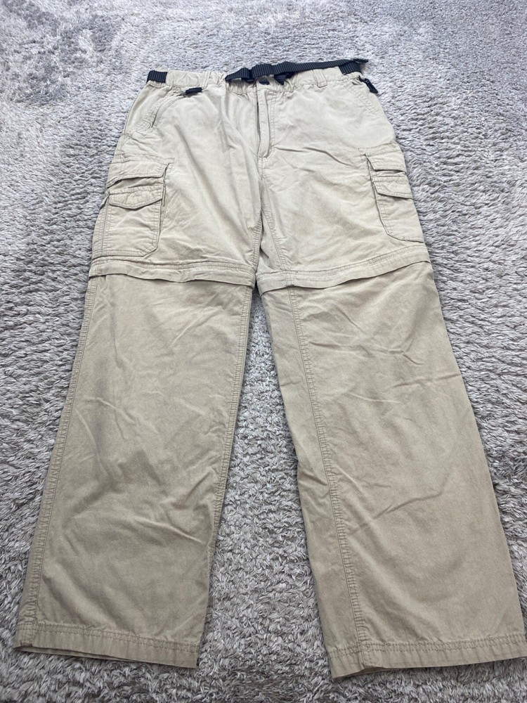 BC Clothing Pants Mens Medium Mx30 Convertible Cargo Hiking Tan Belted Utility