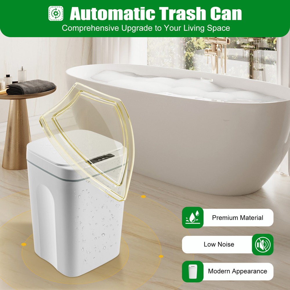 16L Automatic Trash Bin Smart Sensor Rubbish Waste Bin Trash Bin Office Kitchen