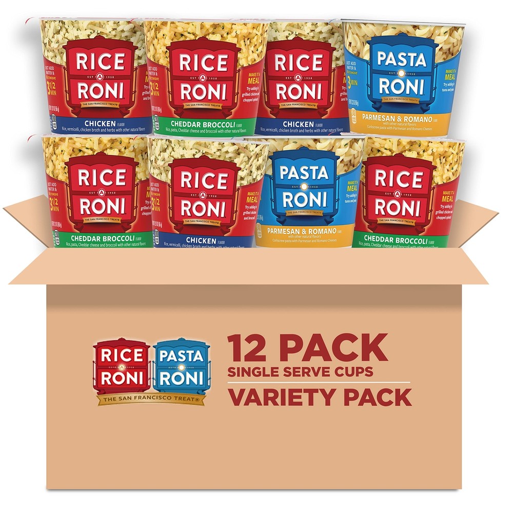 PASTA RONI Quaker Rice a Roni Cups Individual Cup 3-Flavor Variety Pack 2.25 ...