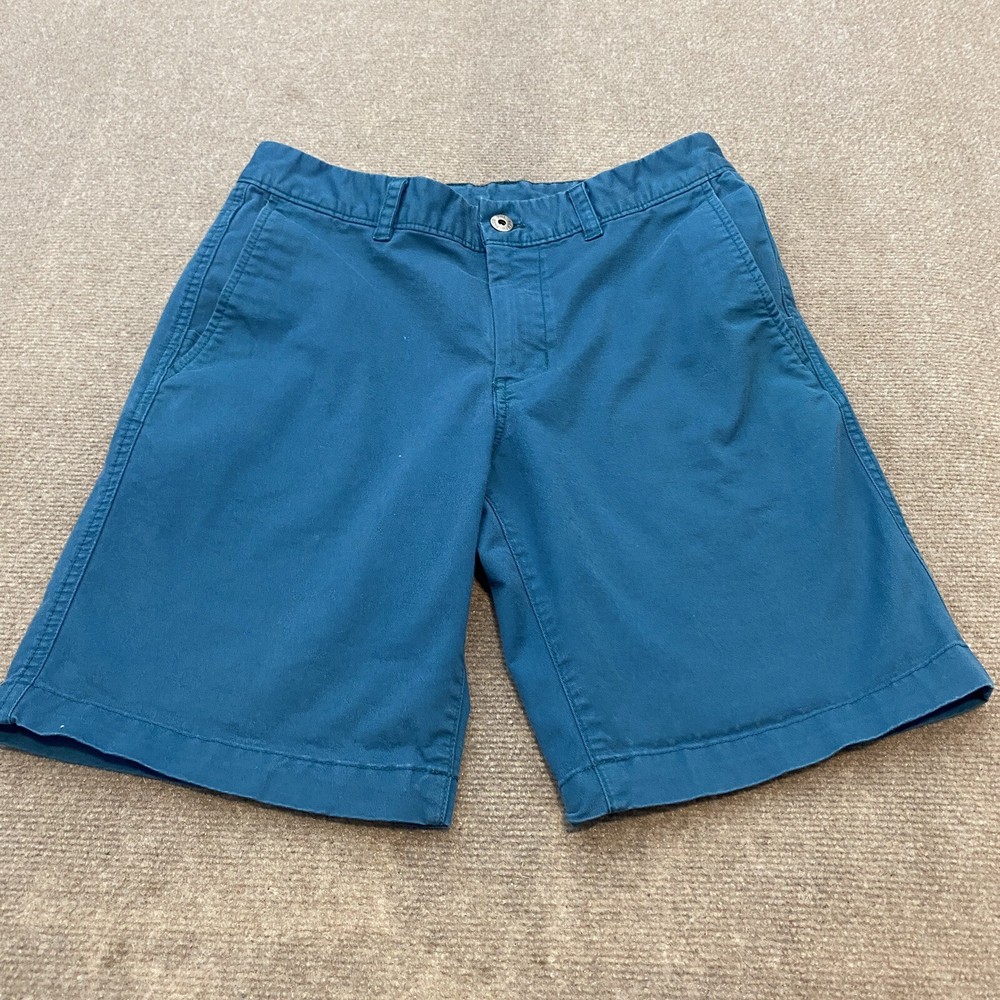 North Face Shorts Men's 30 Teal Blue Chino Zip Cargo Pocket Flat Front Stretch
