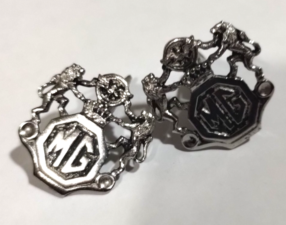 Vintage MG British Race Car 925 Sterling Silver Men's Cufflinks 24.5g