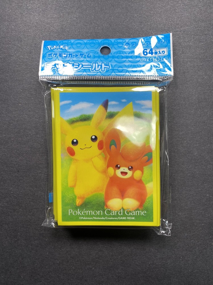 Pokemon TCG Japanese Pikachu & Pohm Deck Shield Card Sleeves 64 Count  
