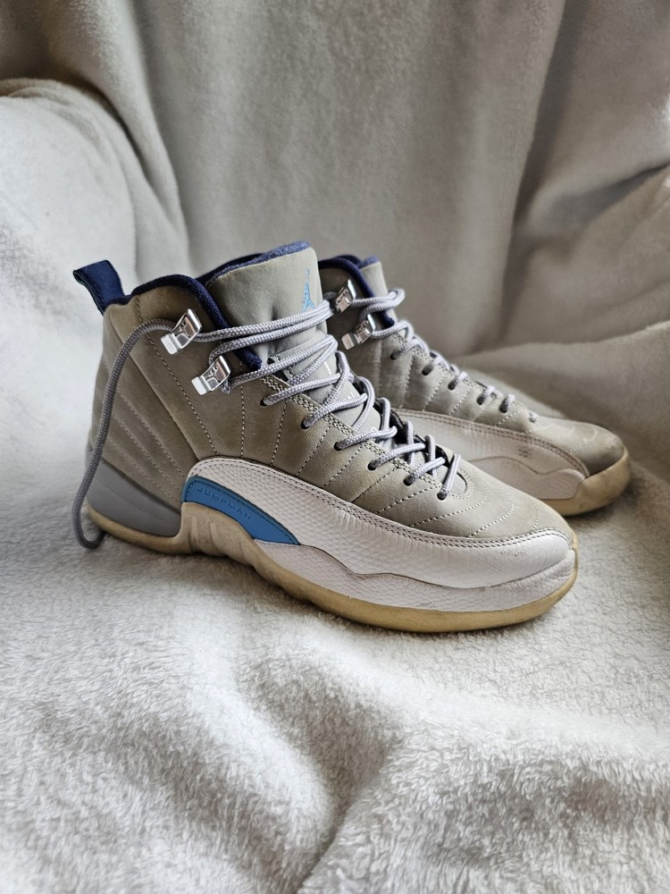 Size 5.5Y Used No Box - Air Jordan 12 Retro Grey University Blue