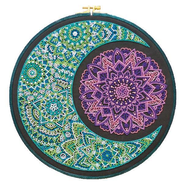 Bead embroidery kit New moon needlework kit Art canvas beadwork pattern