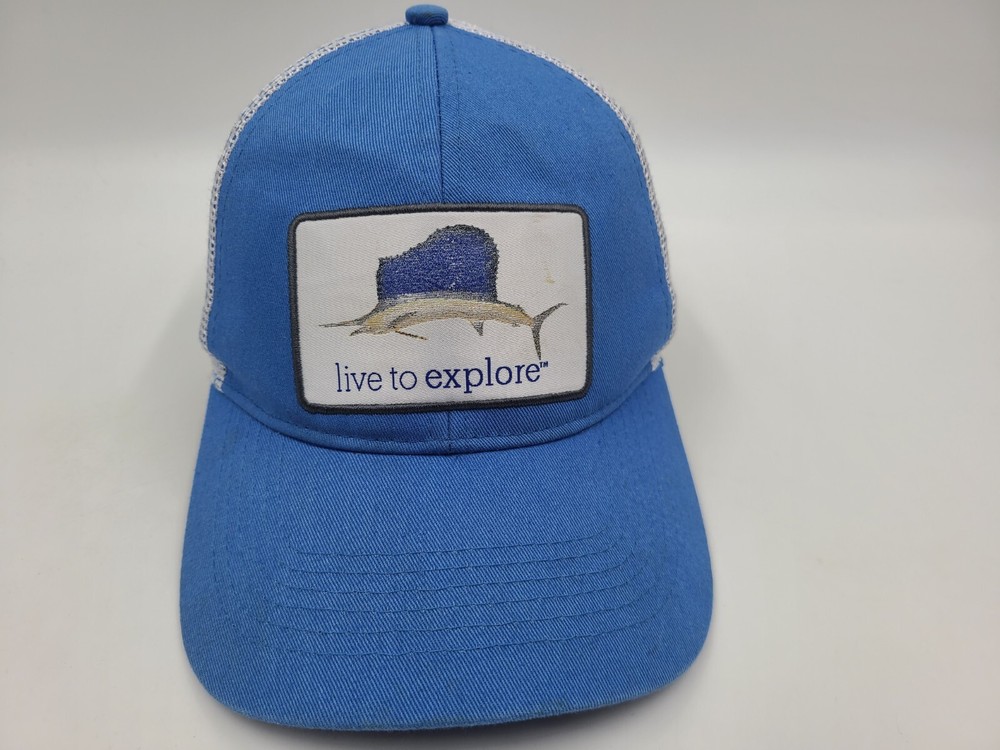 Magellan Outdoors Live to Explore Mesh Trucker Snapback Hat Cap Men Women Blue