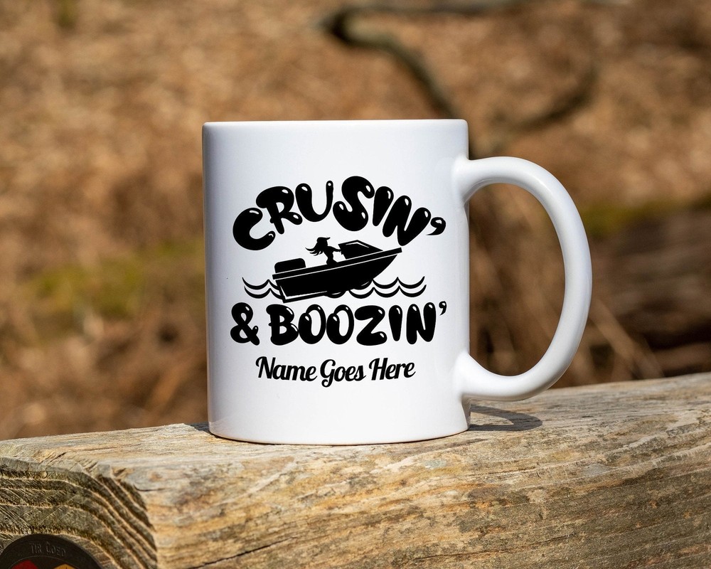 Crusin And Boozin Premium Personalized Coffee Mug Or Teacup. Perfect Gift For