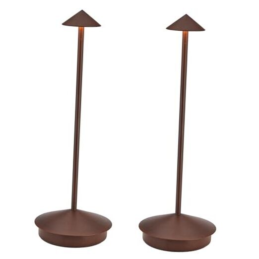 Portable Outdoor Table Desk Lamp, Cordless Led Table Lamp 2 Pack, Rust 2pcs