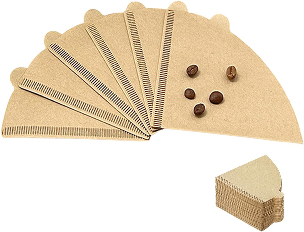 Eco-Friendly 1-2 Cup Disposable Natural Paper Cone Coffee Filters for Single Serve