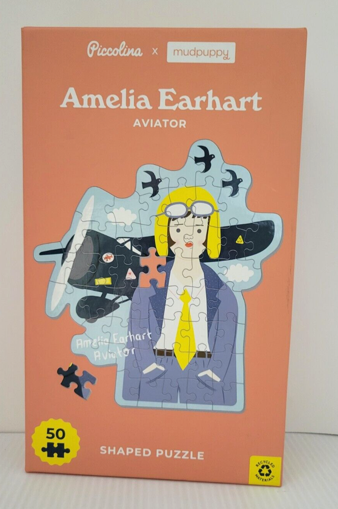 Amelia Earhart Aviator 50 Piece Jigsaw Puzzle NEW Lg Pcs Piccolina × Mudpuppy