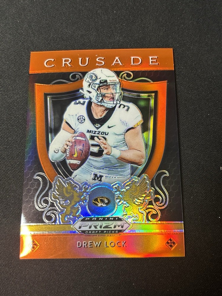 2019 Panini Prizm Draft Crusade Orange Prizm Drew Lock #10 Rookie Card RC