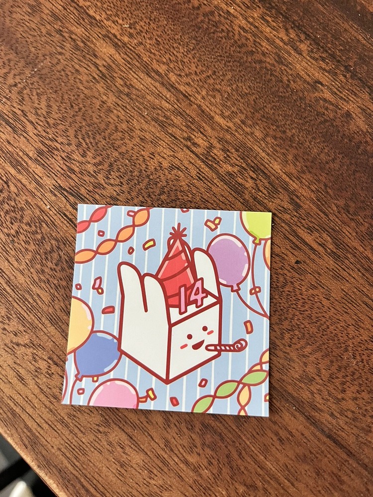 Cute Birthday Bumper Sticker and Laptop Decal with Party Emojis 🥳🎂🎈💕