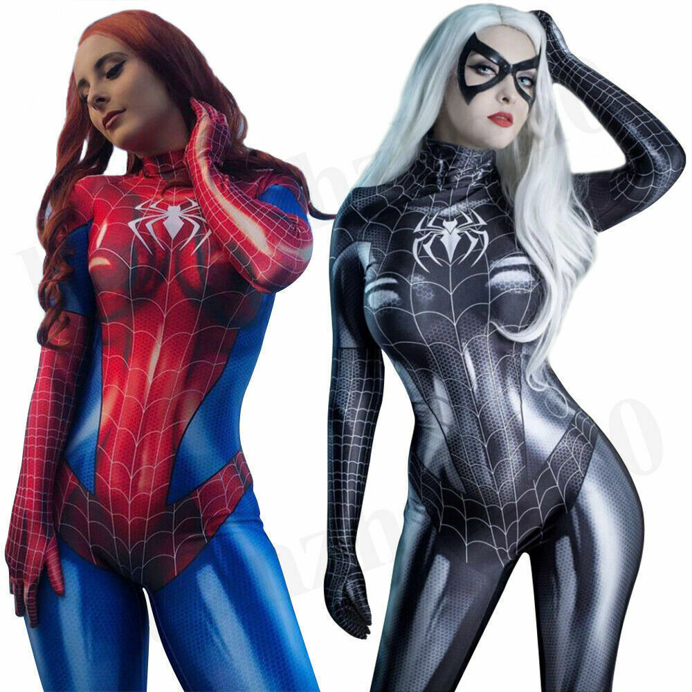 Spider-Woman Jumpsuit Cosplay Costume Spiderman Tights bodysuit Dress Party