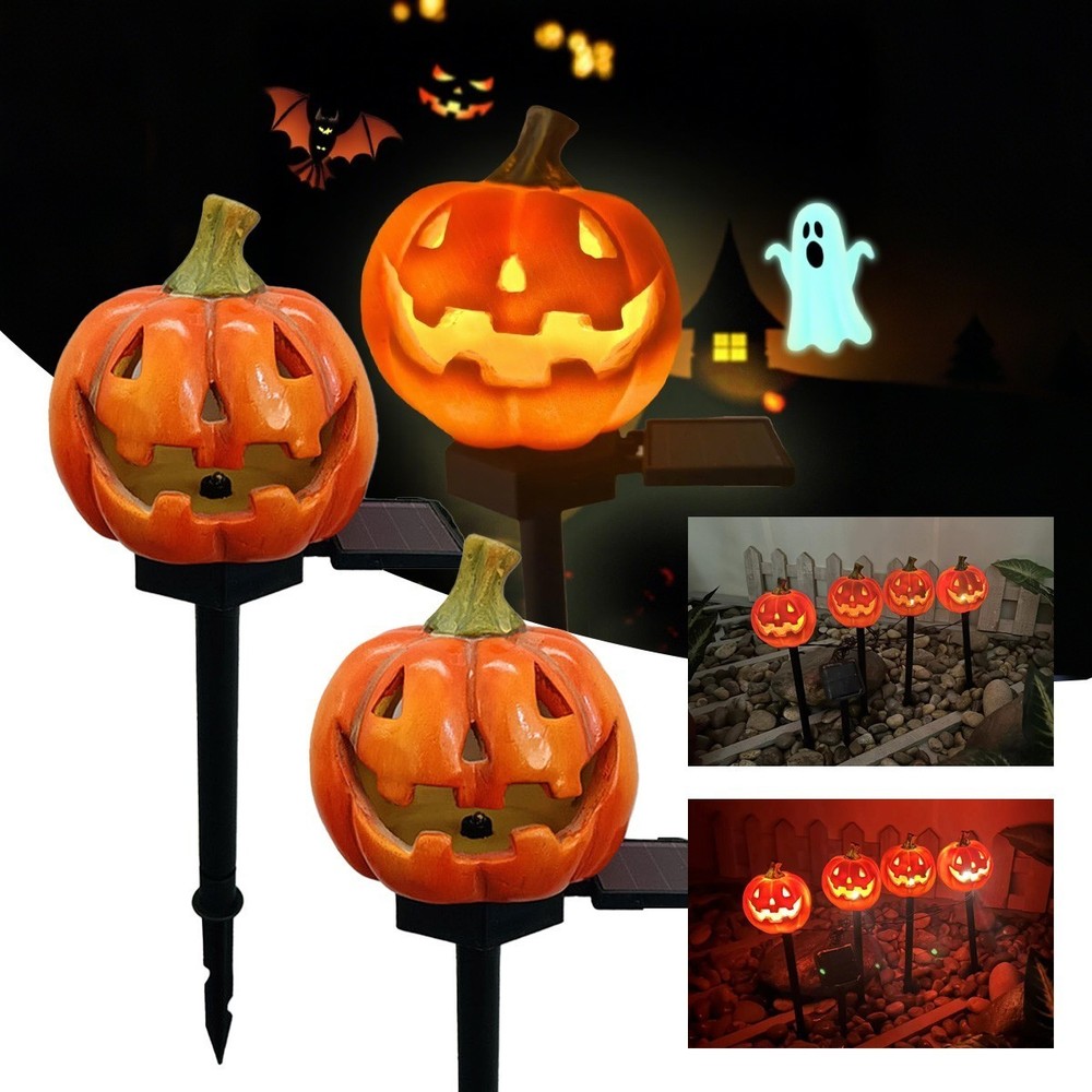 Upgraded Solar Halloween Pumpkin Garden Stake Lights for Halloween Decor
