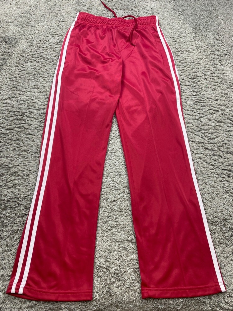 Linea Uomo Track Pants Women Medium Red Satin Striped Baggy Windbreaker Y2K 90s