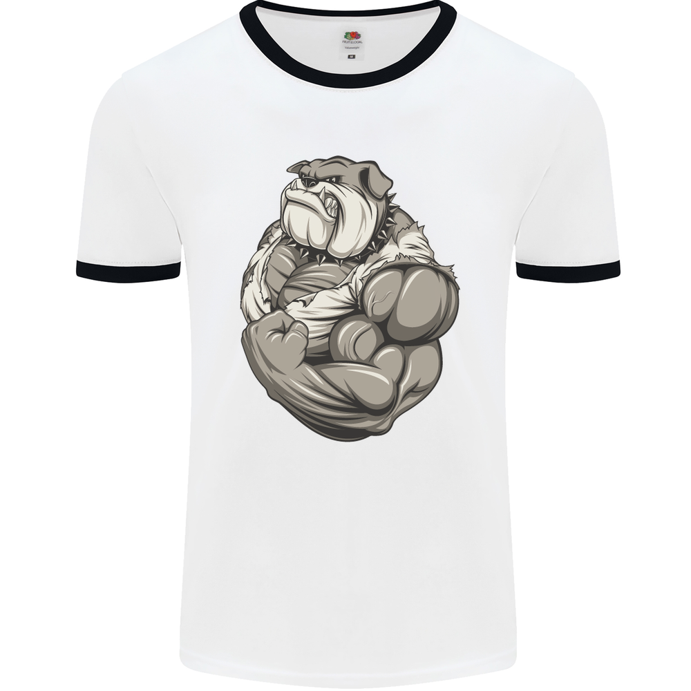 Bulldog Gym Bodybuilding Training Top Mens Ringer T-Shirt
