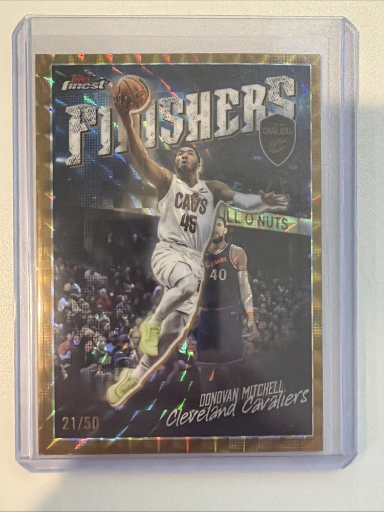 2025-26 Topps Finest - Finishers Donovan Mitchell #FI-7 Gold Geo Refractor /50