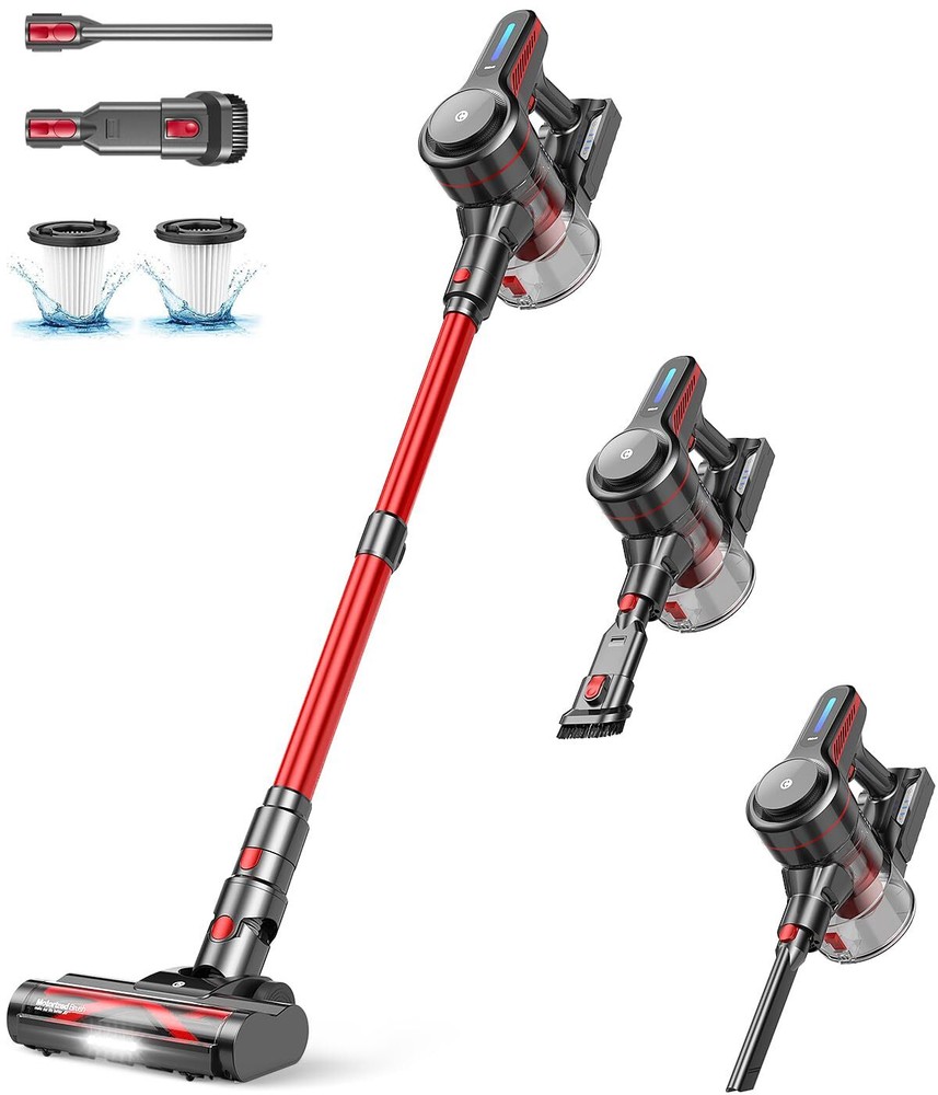 Cordless Vacuum Cleaner, Stick Vacuum with Powerful Suction, 45Mins Runtime V...