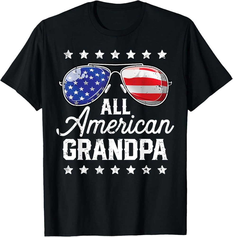 All American Grandpa Patriotic 4th of July Matching Family Outfit Set with Sunglasses TShirt Hoodie  