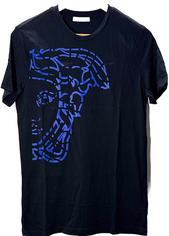 Versace Black Medusa Reflective Fitted T-Shirt for Men Size S  