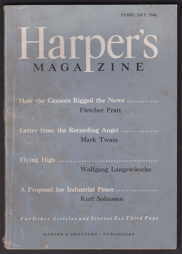 HARPER'S Fletcher Pratt; Mark Twain; Wolfgang Langewiesche + 2 1946