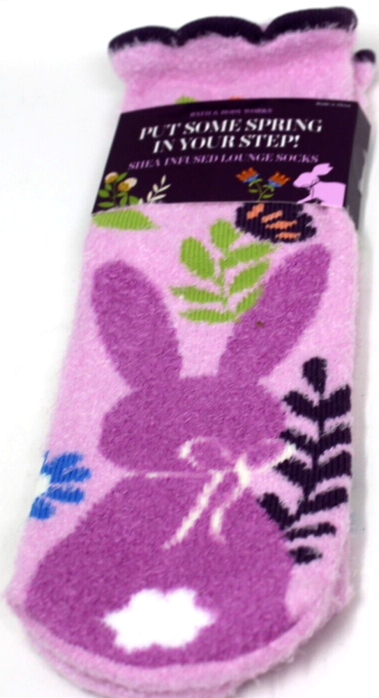 Bath & Body Works Easter Shea Socks Infused Bunny Spring Step Rabbit Purple New