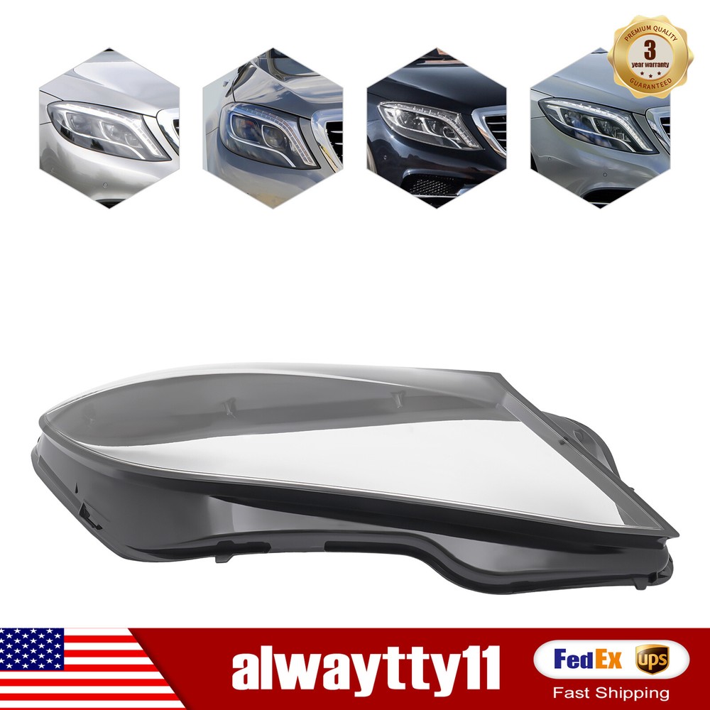 Right Front Headlight Lens Covers For 2014-2017 Mercedes-Benz W222 S-Class Lamp