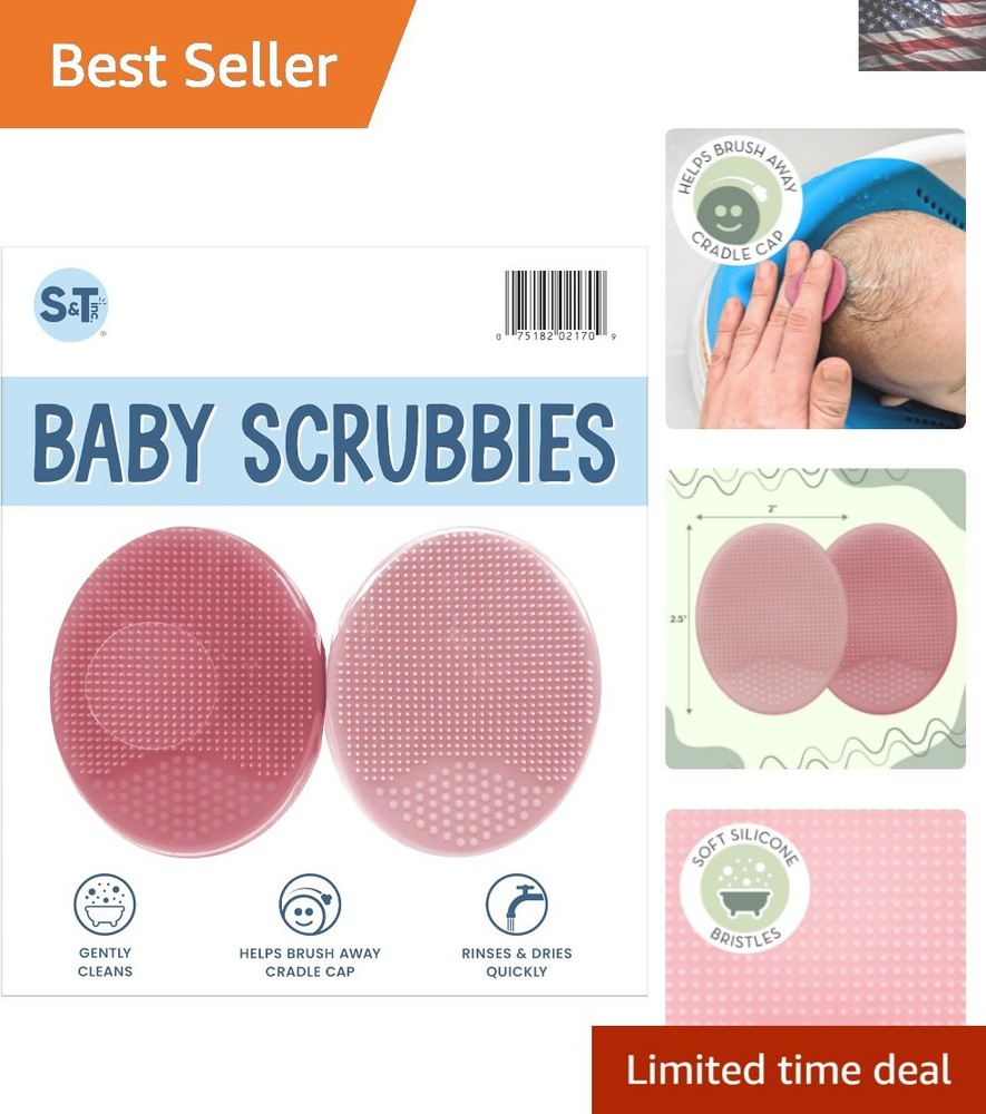 Silicone Baby Bath Brushes for Gentle Cradle Cap Exfoliation & Massage