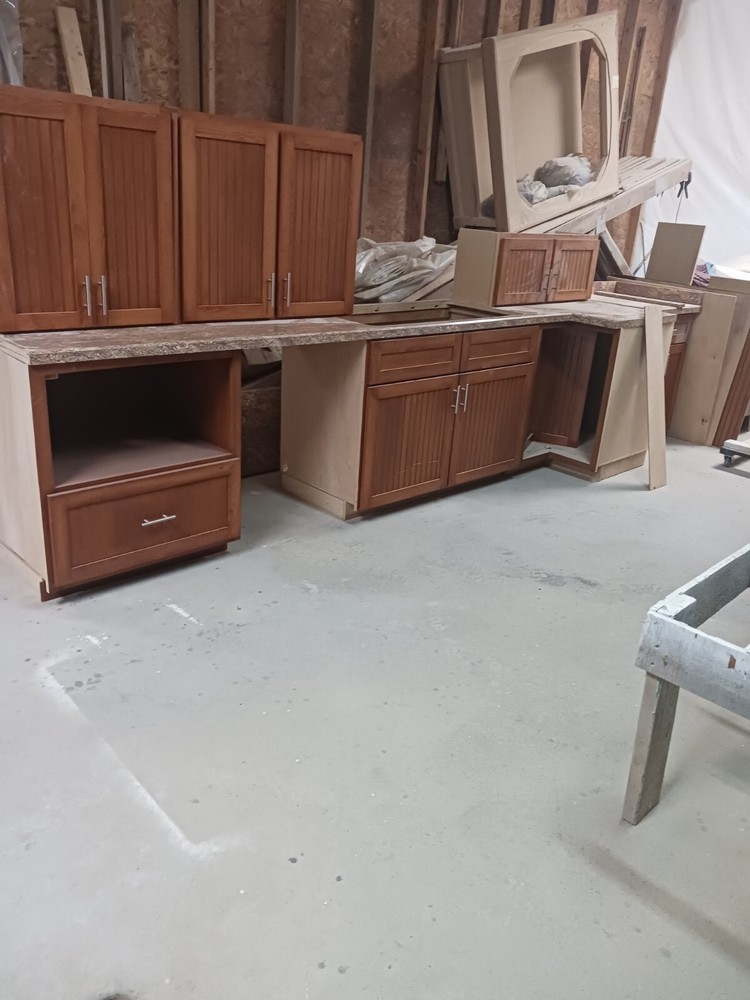 cabinets for sale bases and uppers and bar top,all stain
