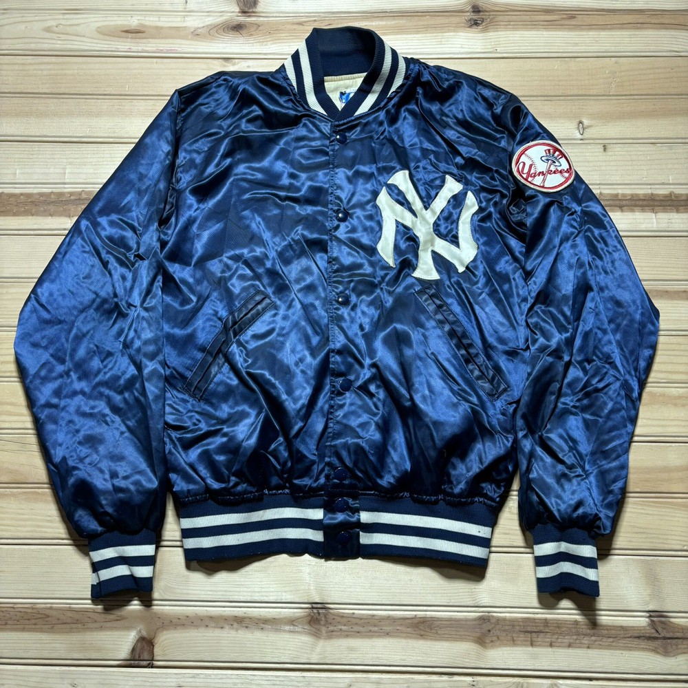 Vintage 80s New York Yankees Felco Satin Bomber Jacket MLB Size Small Baseball