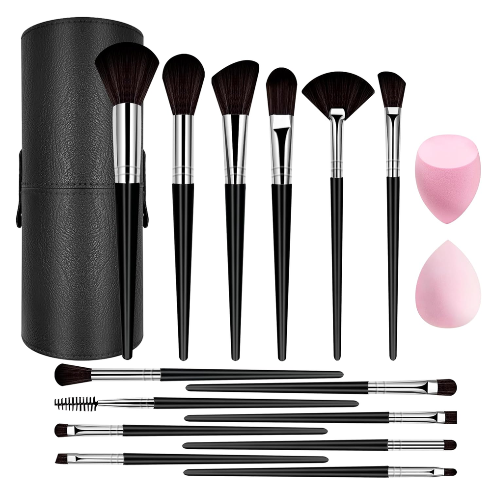 14-Piece Travel Makeup Brush Set for Foundation & On-the-Go Beauty