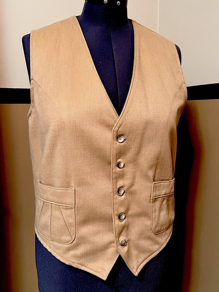 VTG 70s 80s WESTERN Lee Uptown Brown Button Hippie Boho Vest 44R Cowboy Gusseted