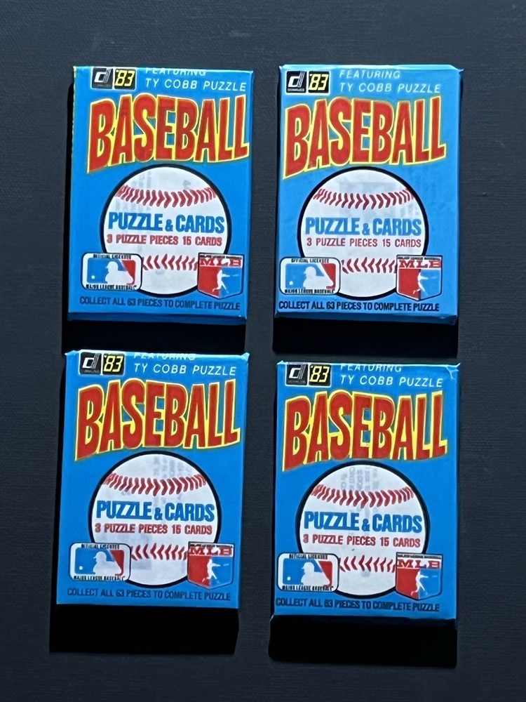 (4) Unopened 1983 Donruss Wax Packs with Sandberg Boggs Gwynn Rookies