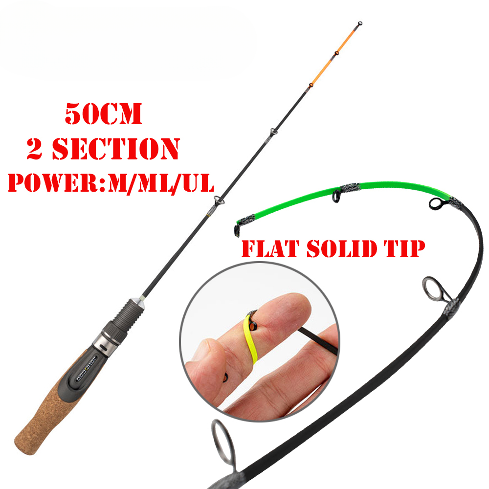 Winter Fishing Rod Soft Tip 50cm Ice Fishing Rod Fiber Glass Tip New